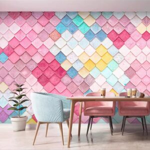 Geometric diamond wallpaper