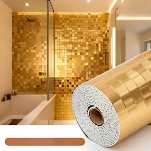 Gold mosaic wallpaper roll